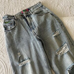 Distressed Light Blue Jeans